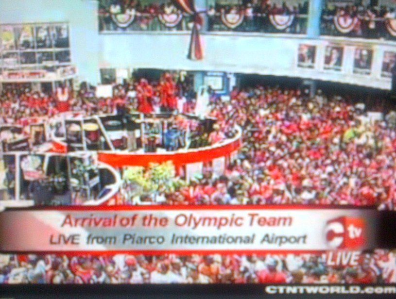 arrival of olympic team in trinidad