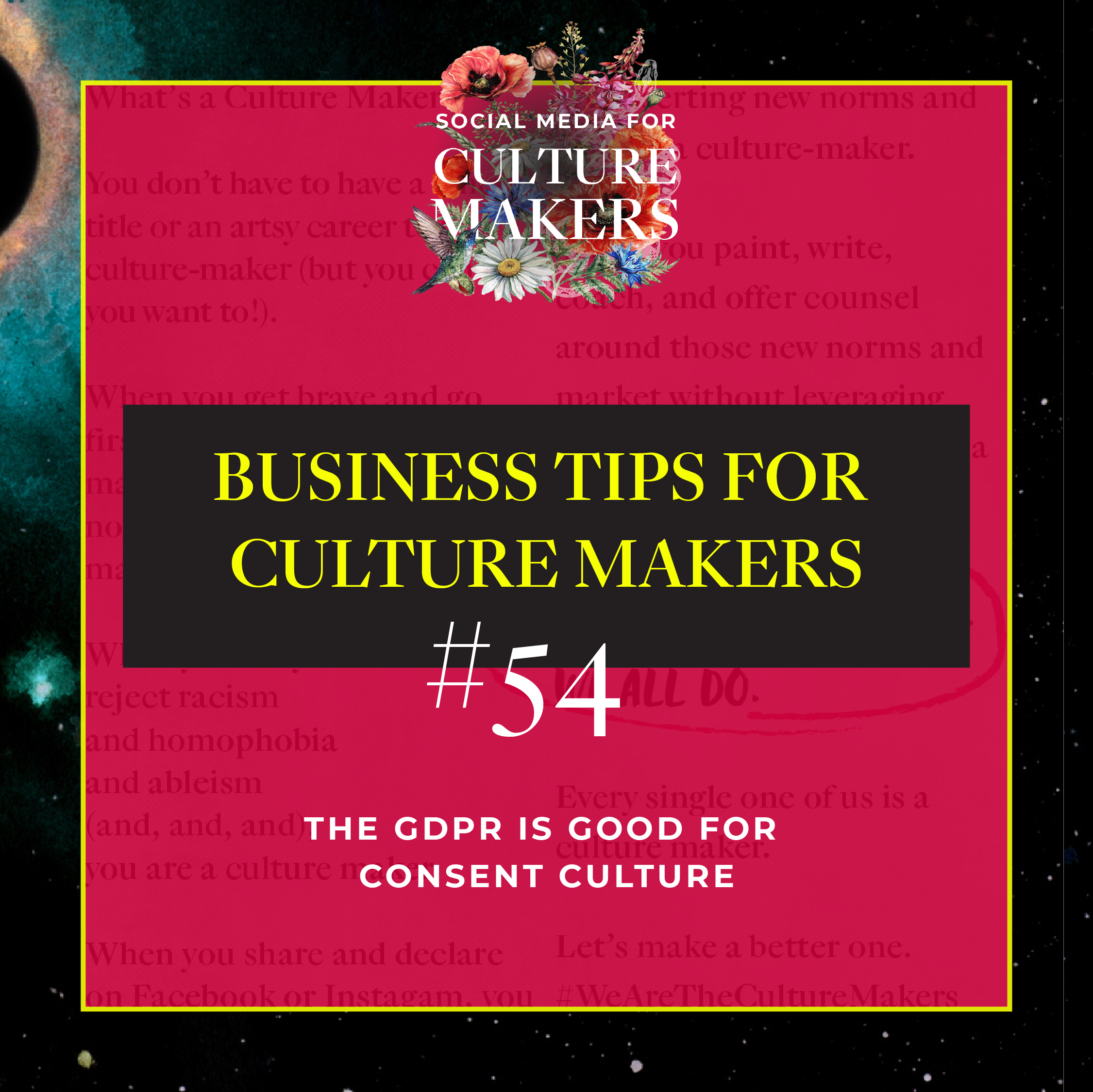 business tips for culture makers 54 gdpr