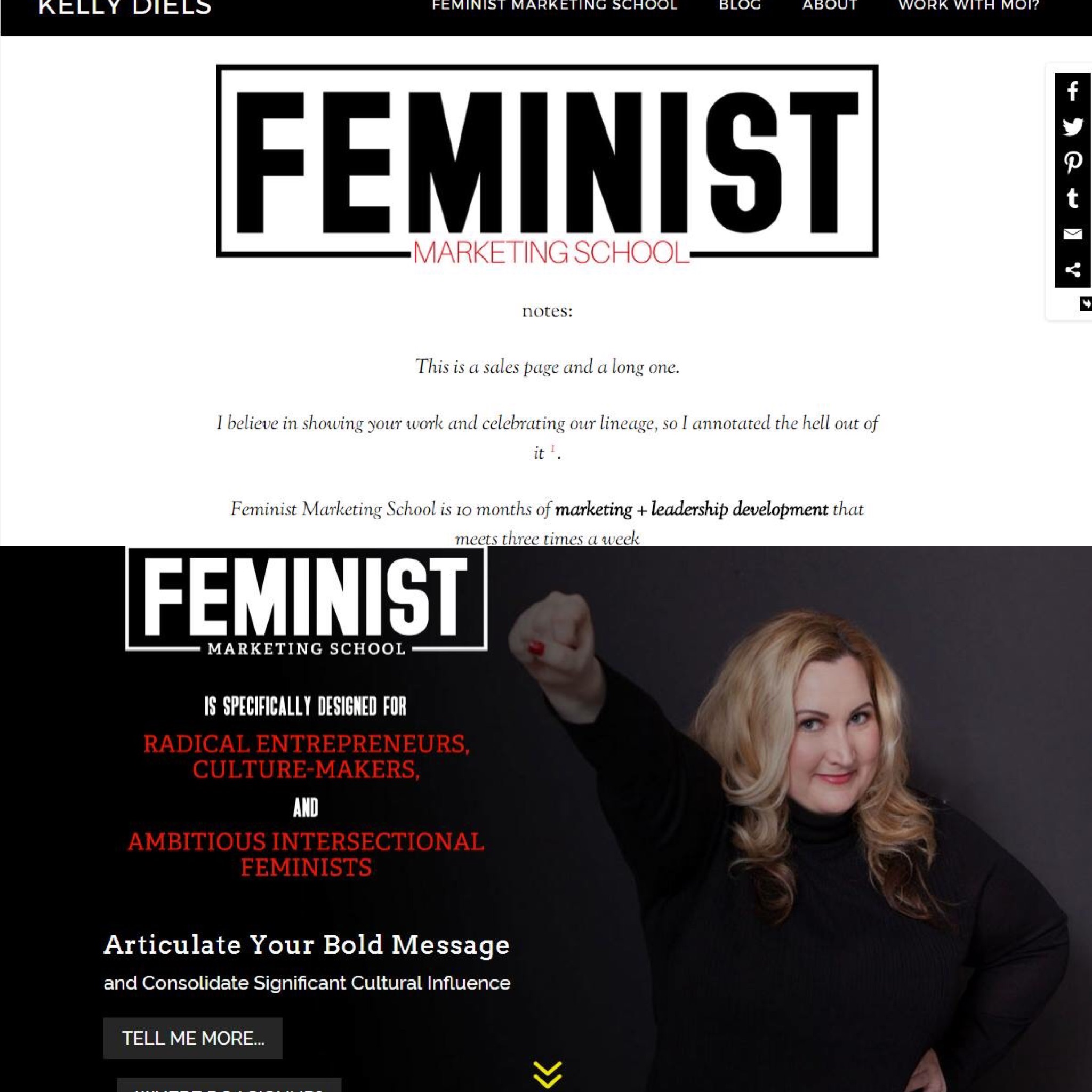 feminist marketing school before and after I published then polished