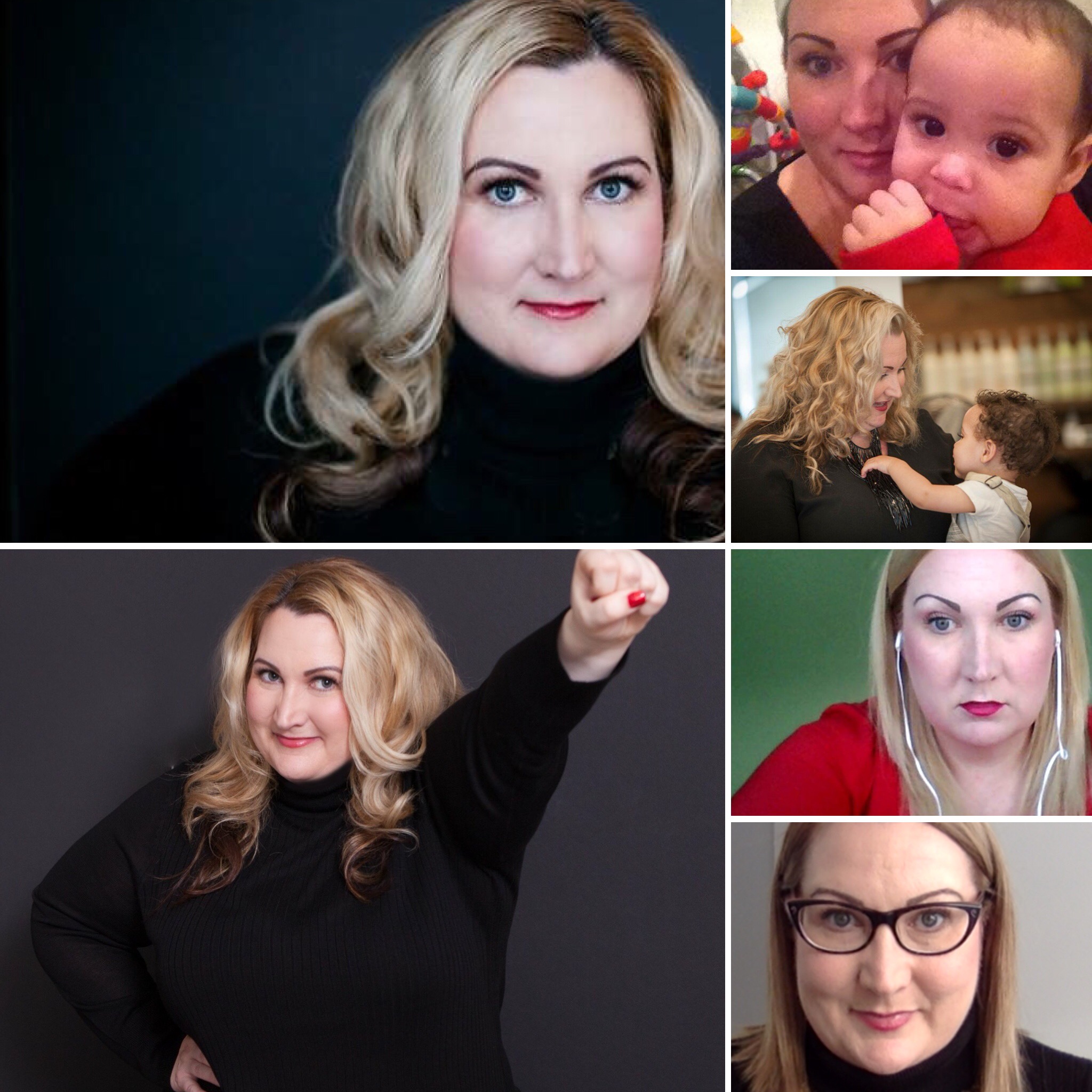 Kelly Diels mosaic photos in black and red with babies! pre-made collage 4 you